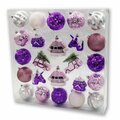 Queens Of Christmas Christmas Ornaments Pink Purple & White, 24PK ORNPK-AST-PSP-24